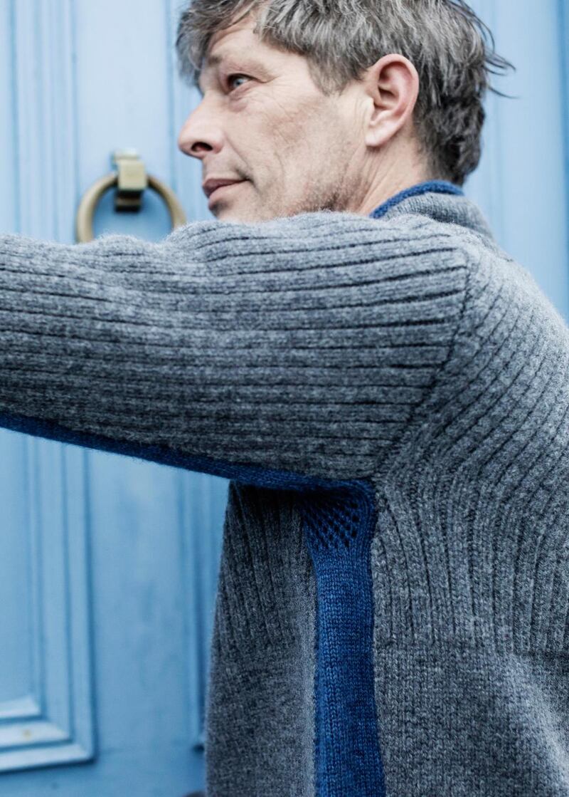 Detail of the fine gauge underarm gussets in the New Aran Fisherman's Sweater from Inis Meain and Sphere One