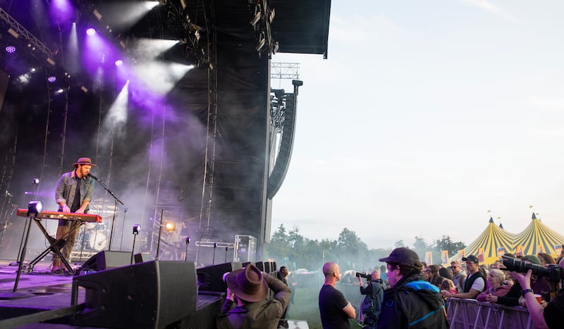 All Together Now: James Vincent McMorrow on stage on Friday. Photograph: Gareth Chaney
