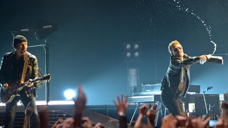 The ‘Sunday Business Post’ reports that Bono, the Edge (above right and left) and Paddy McKillen have bought out the loans of the Clarence hotel from Nama in an off-market deal. Photograph: Eric Luke / The Irish Times