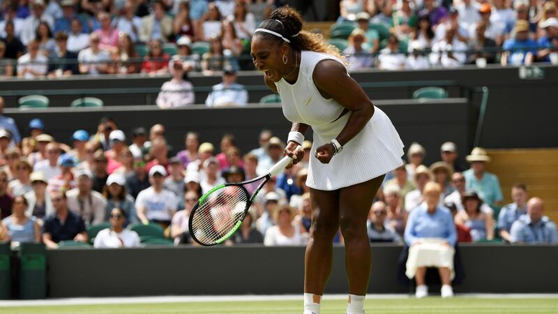 Serena Williams during her fourth round match against Spain’s Carla Suarez Navarro. Photograph: Tony O’Brien/Reuters