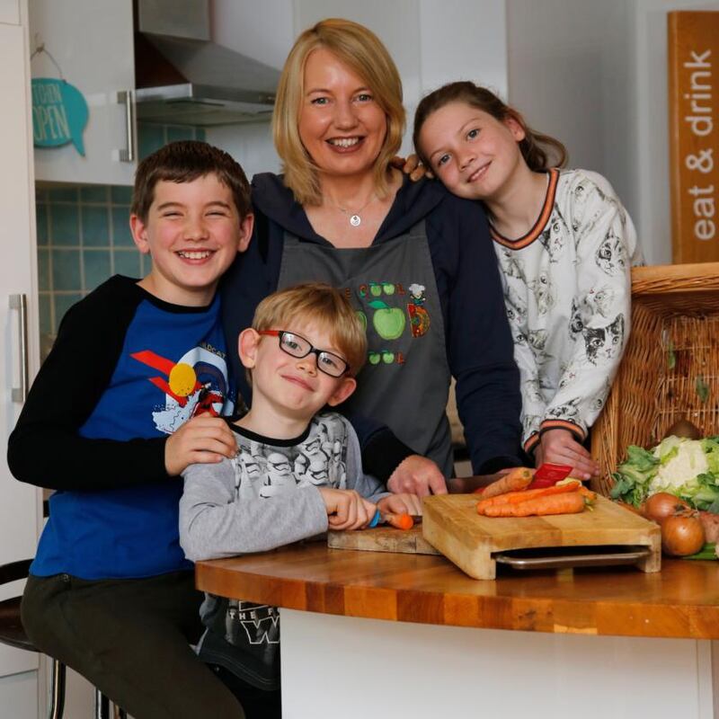 ‘Juggling everything isn’t forever’: Deirdre Doyle with Luke, Charlie and Maggie. Photograph: Nick Bradshaw