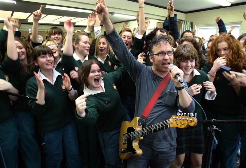 Leo Moran during a Saw Doctors performance at a Salerno Secondary school fundraiser for cystic fibrosis in October 2008. Photograph: Joe O’Shaughnessy