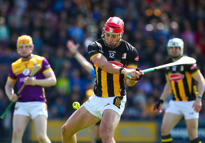 Kilkenny’s Fionan Mackessy shoots at goal. Photograph: Ken Sutton/Inpho    