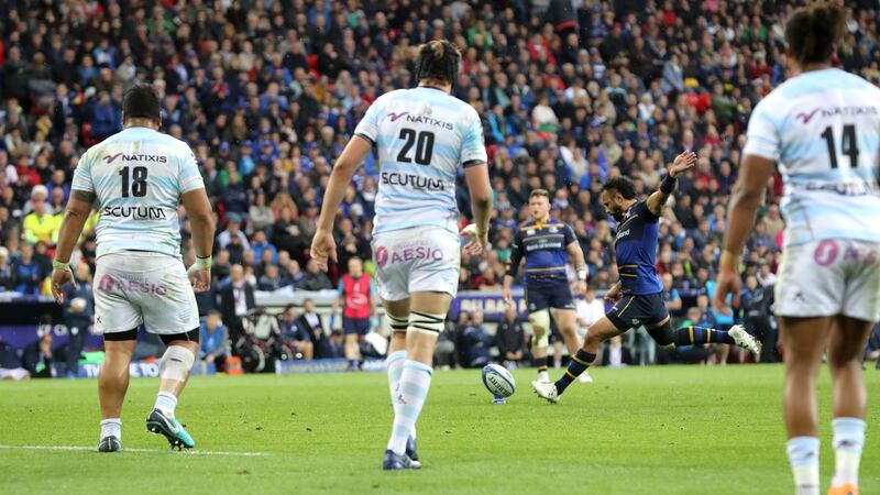 Nacewa kicks the winning penalty. Photo: Ryan Byrne/Inpho