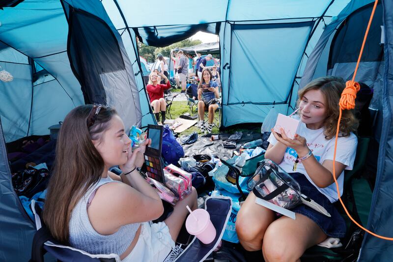 Sophie Hyland, Libby Simon’s, Sorcha Coyne and Luíse Stanley from Dublin at Electric Picnic 2023. Photograph: Alan Betson/The Irish Times

