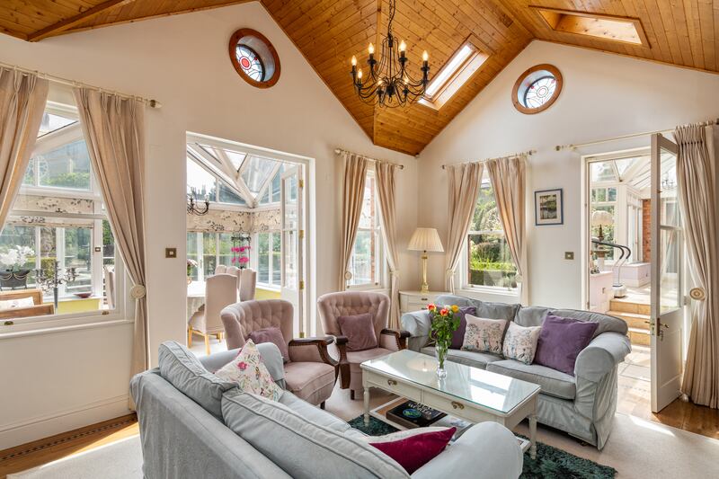 Living area beside kitchen