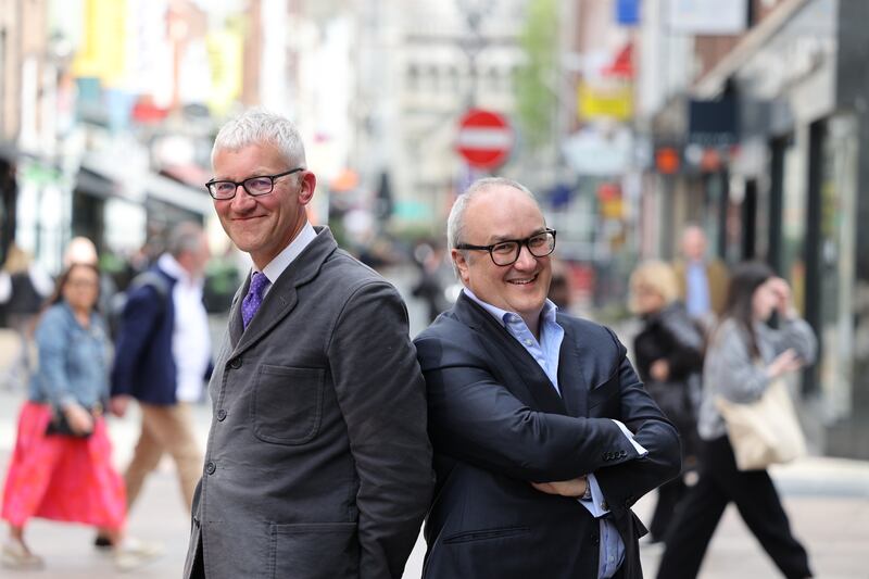 Tom Holland and Dominic Sandbrook, presenters of the popular podcast The Rest Is History. Photograph: Nick Bradshaw