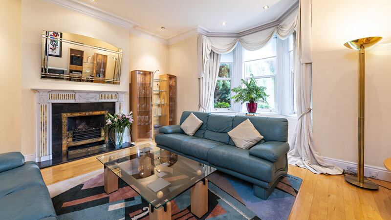 The living room at 17 Herbert Park, Ballsbridge, Dublin 4.