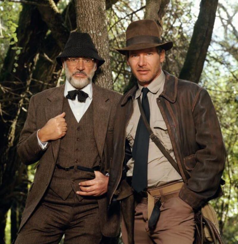 Harrison Ford as Indiana Jones and Sean Connery as his father Henry Jones in the film 'Indiana Jones and the Last Crusade', 1989. (Photo by Terry O'Neill/Getty Images)