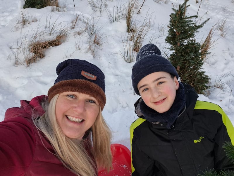 Eoghan Muldoon (13) and his mother Sinéad Canney