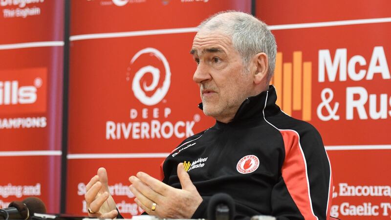 Mickey Harte: the long-serving manager masterminded the three All-Ireland victories which put Tyrone firmly on the football map. Photograph: John Stafford/Presseye/Inpho