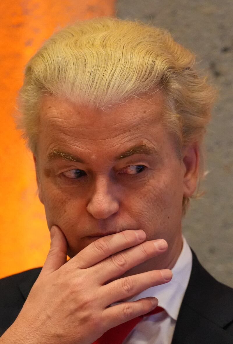 The Netherlands' right-wing, anti-EU leader Geert Wilders won the most votes in parliamentary elections and will now face the country's political parties to form a government. Photograph: Carl Court/Getty Images
