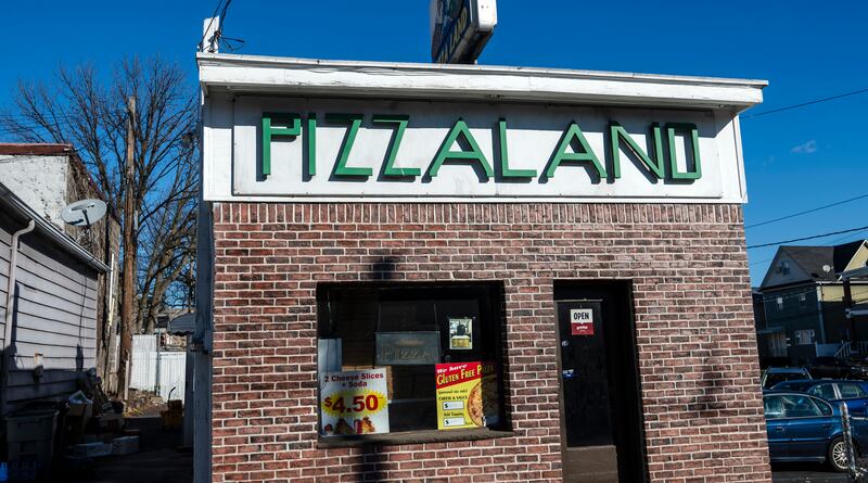 The Pizza Land pizzeria, which is seen for a brief moment in the opening credits of “The Sopranos,” in North Arlington, New Jersey. Phorograph: Karsten Moran/The New York Times
                      
