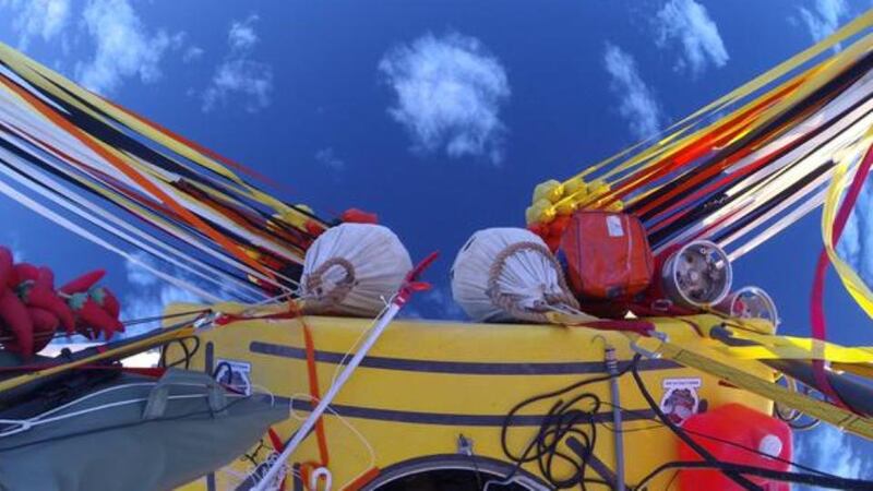 Photo taken from 15,000 feet taken at the midway point of the Two Eagles journey over the Pacific. Photograph: @TwoEaglesTeam