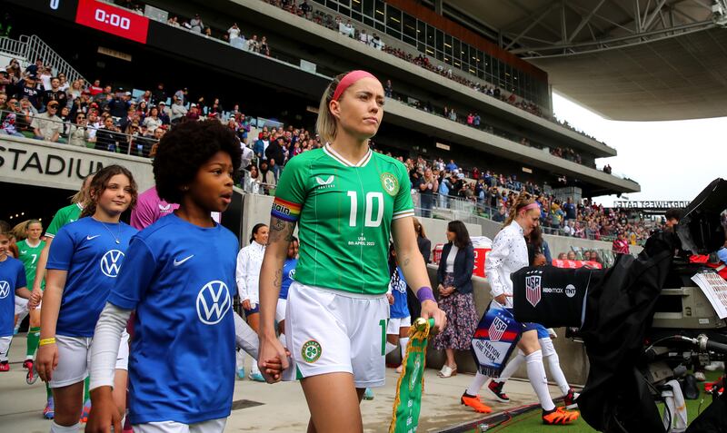 Ireland’s Denise O’Sullivan captained the team on the occasion of her 100th cap. Photograph: Ryan Byrne/Inpho