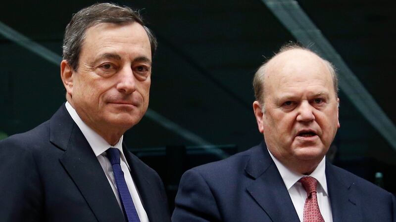 Mario Draghi with then minister for finance Michael Noonan.