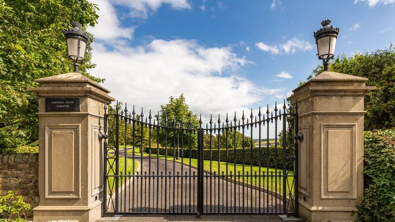 Electric wrought-iron gates at  Carniseal House, Ramelton