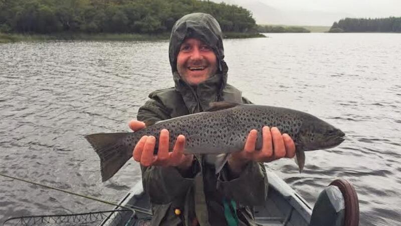 William Hamilton, Dublin, with a magnificent sea trout of 2.5kg from Lough Inagh