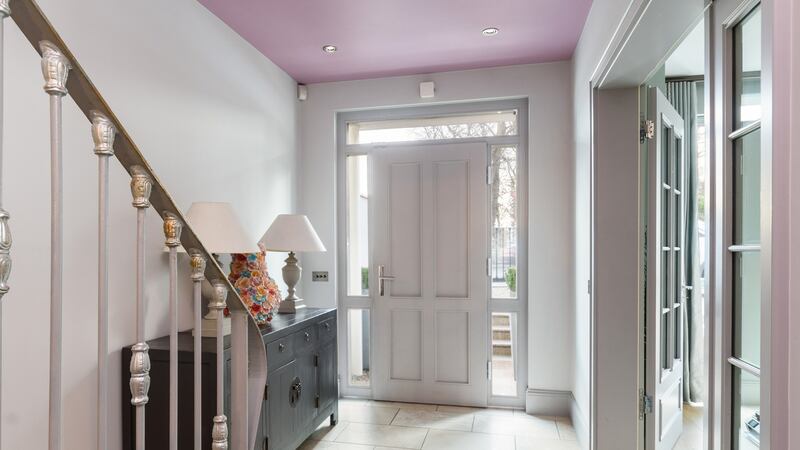 Wide hall with stone floor