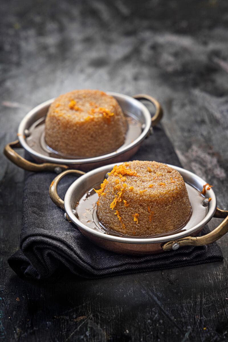Steamed cinnamon pudding with ginger and orange caramel sauce. Photograph: Harry Weir 