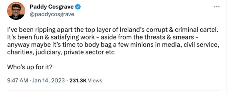tweet by cosgrove