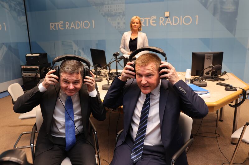2022: Paschal Donohoe and Michael McGrath at the Today with Claire Byrne show at RTÉ. Photograph: Dara Mac Dónaill