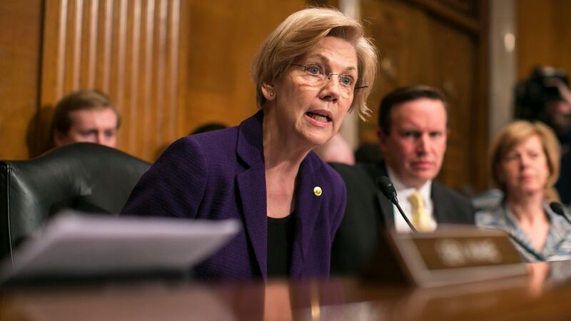 Senator Elizabeth Warren has been silenced by Republicans in the US Senate. Photograph: Al Drago/The New York Times