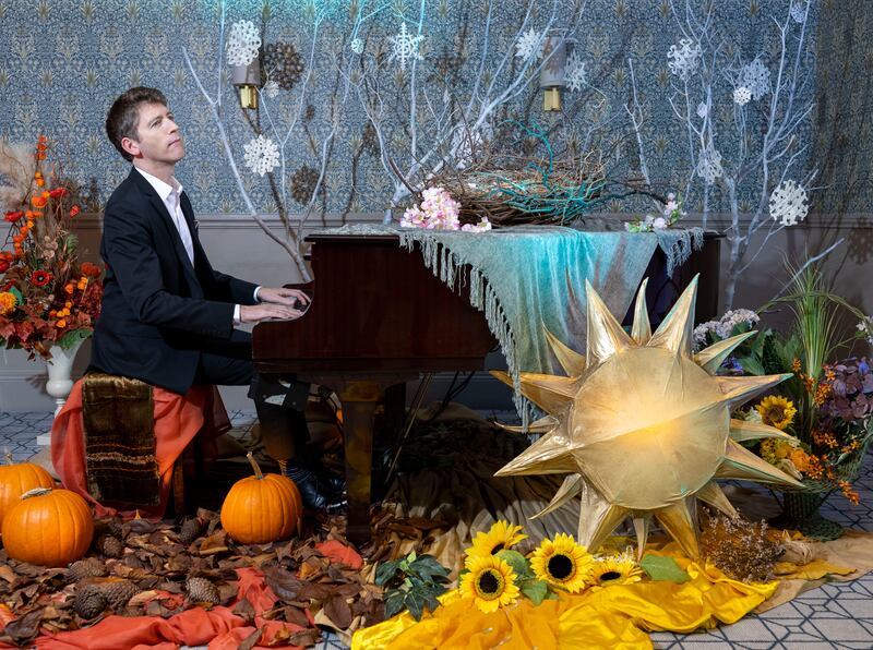 Finghin Collins at the launch of Music for Galway's 20th Midwinter Festival. Photograph: Andrew Downes/Xposure. Design: Lisa Sweeney