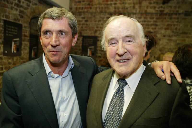 Charlie Bird and former taoiseach Albert Reynolds at the launch of his book, This is Charlie Bird, in Dublin in 2006. Photograph: Collins