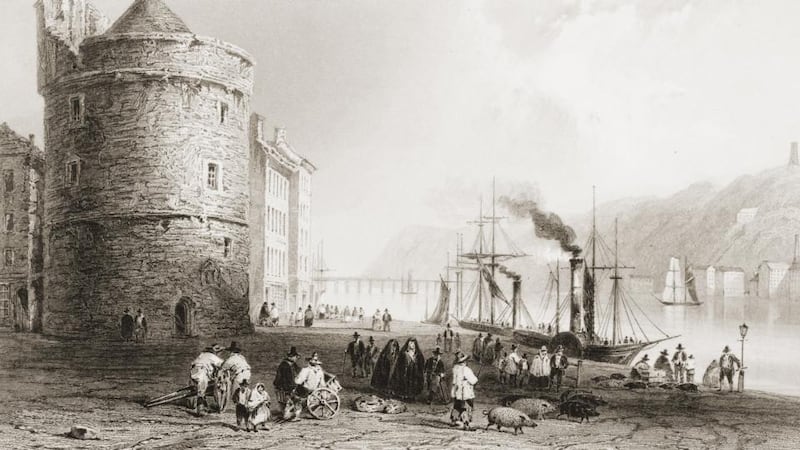 Port city: Reginald’s Tower and the Quay in the 1840s, drawn by WH Bartlett. Photograph: Universal History Archive/Getty