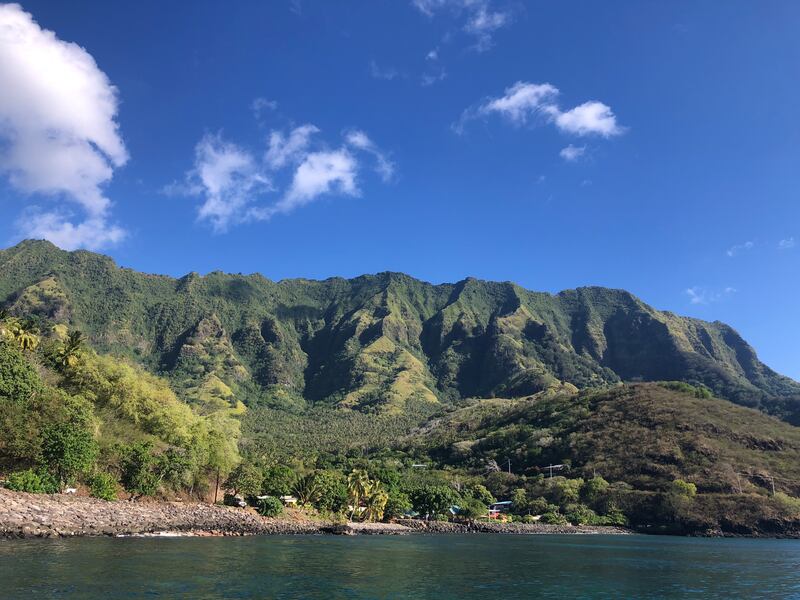 Cliffs at Tahuata, Marquesa Islands. Photograph: Gemma Tipton