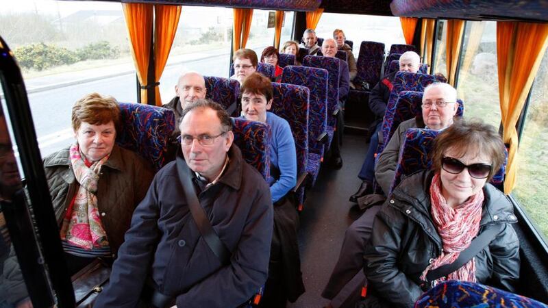 Patients and their partners set off on the long journey from Letterkenny to Galway Photograph: Declan Doherty