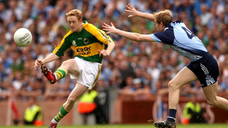 Colm Cooper in action against Dublin’s Paul Griffin during the All-Ireland semi-final of 2007. Photograph: Billy Stickland/Inpho