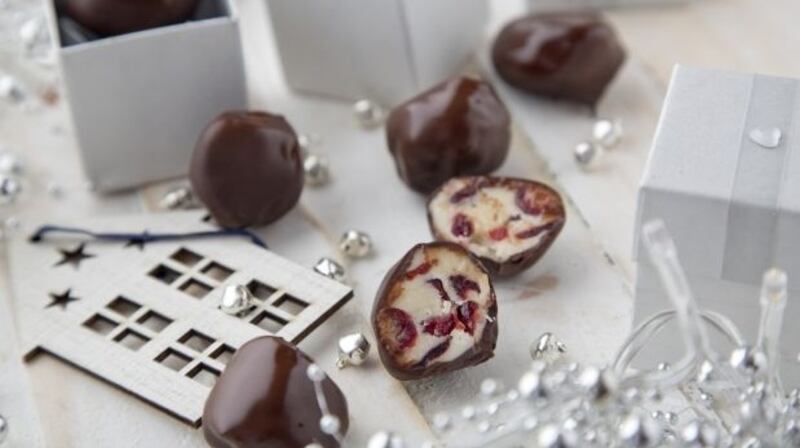 Eunice Power’s cranberry truffles with white and dark chocolate