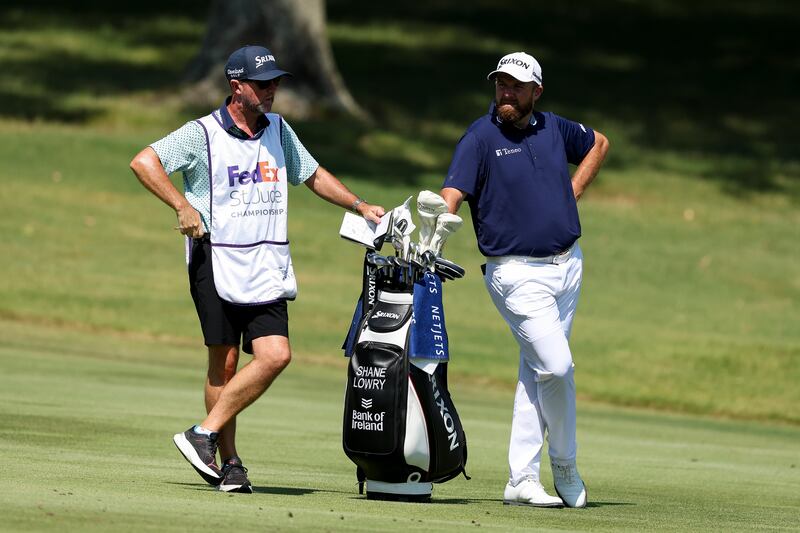 Shane Lowry and caddie Darren Reynolds on the 10th hole during the third round of the FedEx St Jude Championship. Photograph: Andy Lyons/Getty Images