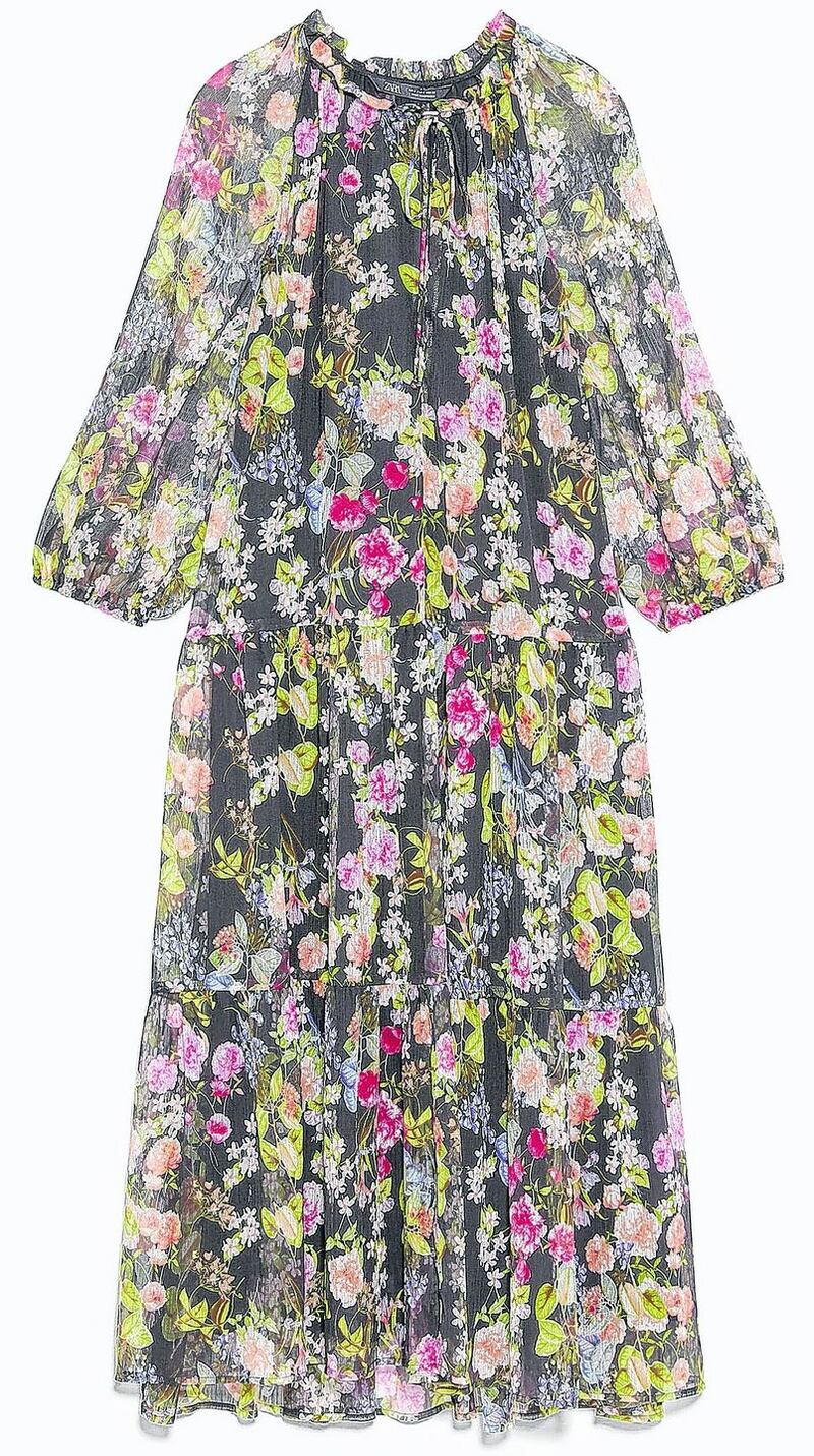 Rose-print dress €59.95, Zara