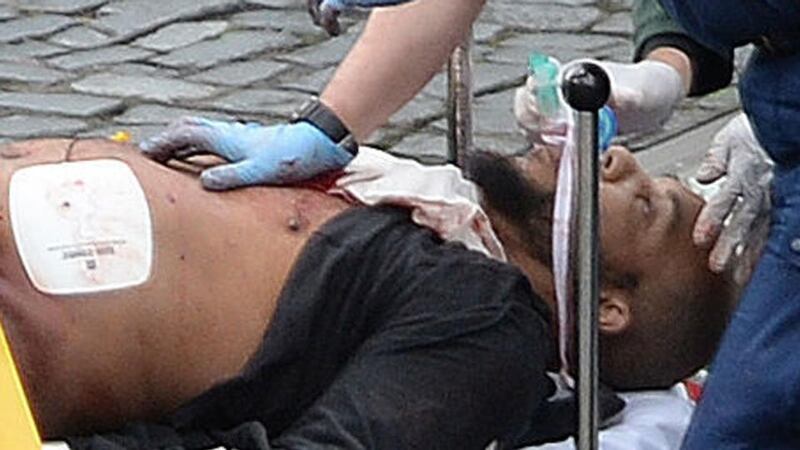 Westminster attack: Khalid Masood after being shot by police. Photograph: Stefan Rousseau/PA