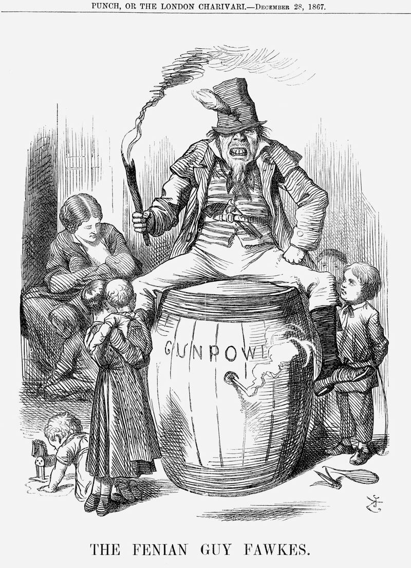 The Fenian Guy Fawkes, from Punch, or the London Charivari, December 28th, 1867. Photograph:  The Cartoon Collector/Print Collector/Getty Images