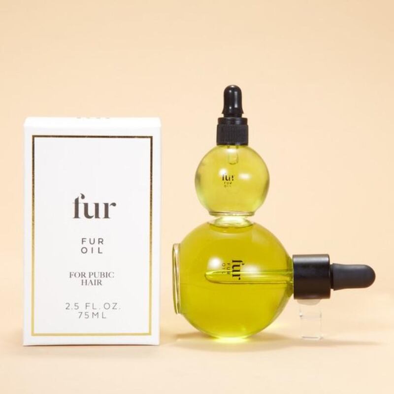 Goop Fur Oil: “For pubic hair”, read the wording on the bottle, which also had a sticker saying “Try Me”