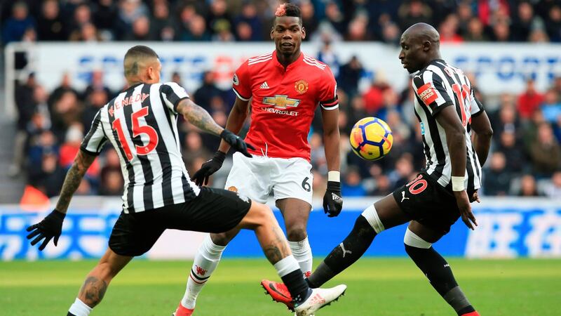 Paul Pogba was substituted by Jose Mourinho after an under-par performance. Photo: Lindsey Parnaby/Getty Images
