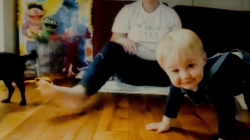 Amy Schumer and her son as seen through FaceTime on May 18, 2020. Because of coronavirus concerns, she expects it will be at least a year before she returns to Comedy Cellar: “You need masks with good acoustics.” (Heather Sten/The New York Times)