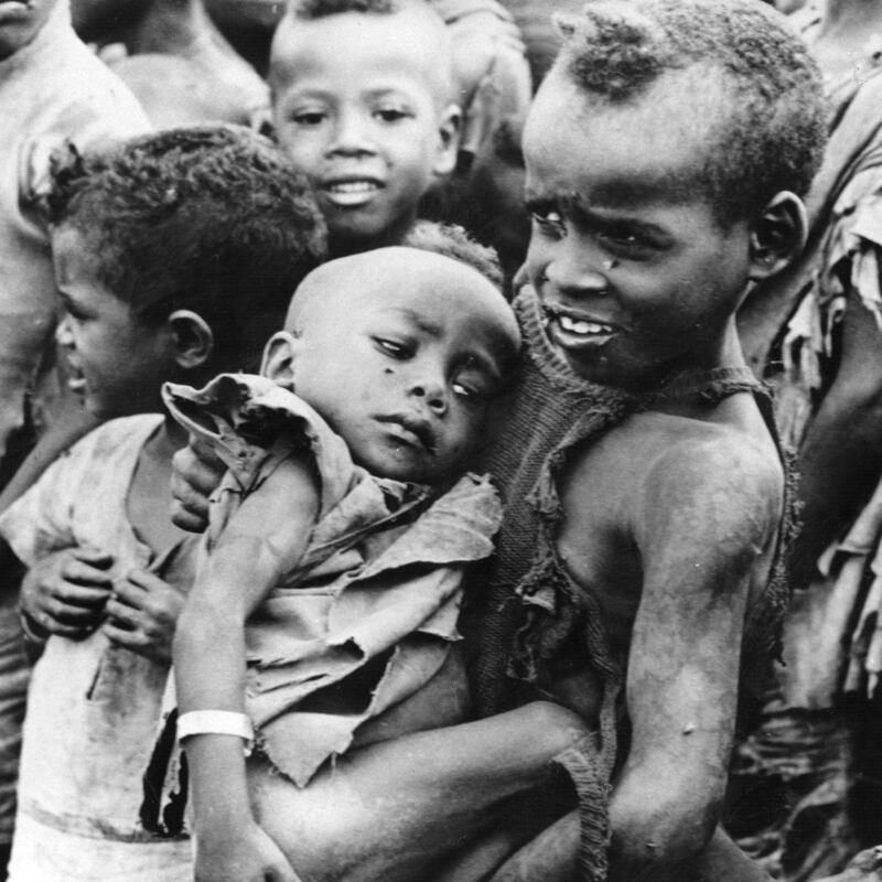 Starving children in Ethiopia around 1984. Photograph: Keystone/Getty