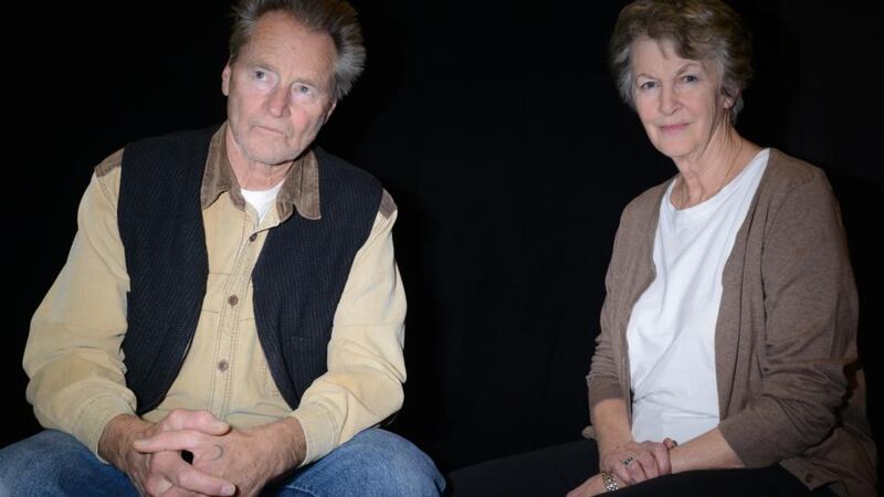 Sam Shepard and director Nancy Meckler during rehearsals for the play at The Playhouse in Derry. Photograph: Martin McKeown/Inpresspics