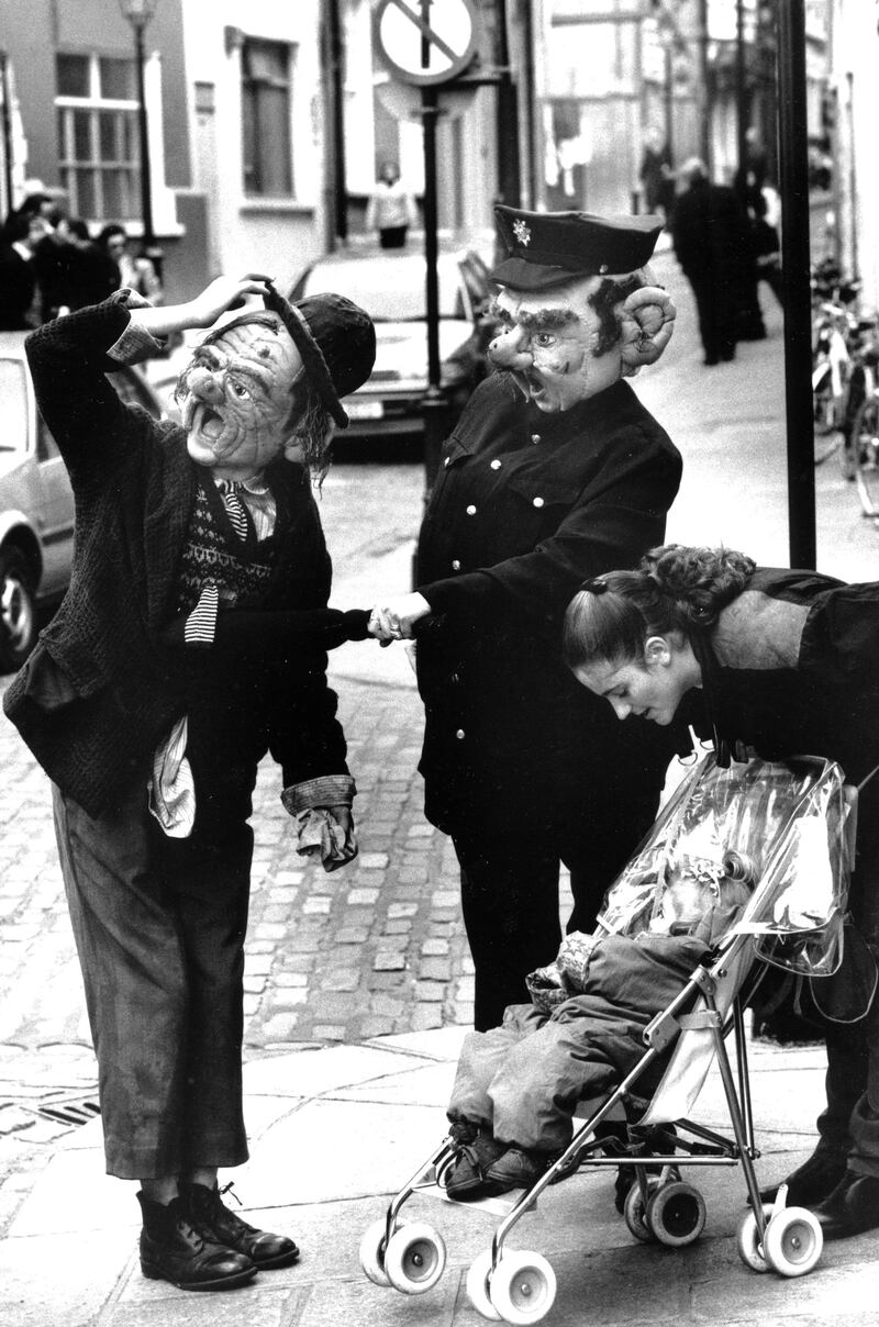 Measure for Measure: John Bergin as Pompey and Valerie Abbey as Elbow, promoting Galloglass’s 1993 production. Photograph: Matt Kavanagh