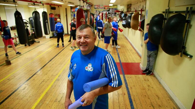 Phil Sutcliffe at Crumlin Boxing Club. Photograph: Nick Bradshaw