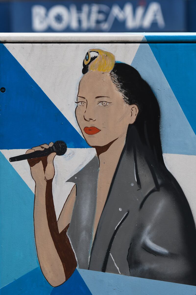 Imelda May image on a junction box in Dublin. Photograph: Artur Widak/NurPhoto via Getty Images