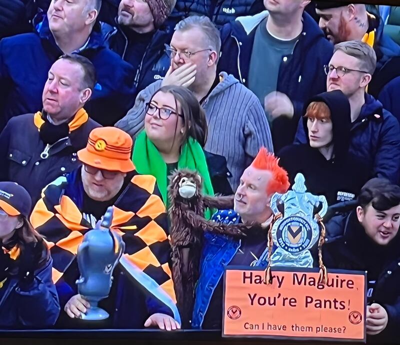 FA Cup fourth round tie, Newport vs Manchester United: Fans with a message for much maligned United defender Harry Maguire