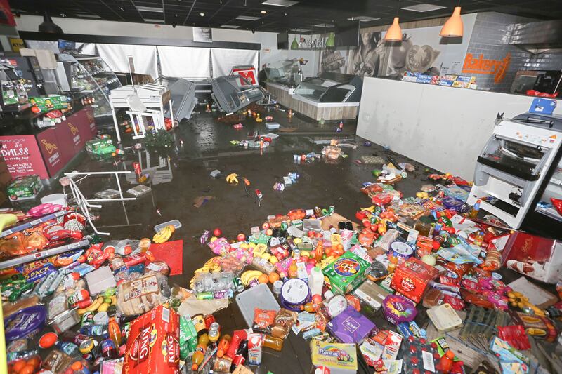 A flooded Londis supermarket in Clarenbridge, Co Galway. Photograph: Joe O'Shaughnessy