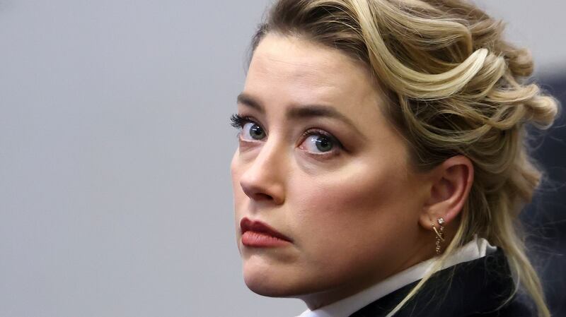 Actor Amber Heard is pictured in  the Fairfax County Circuit Courthouse in Virginia on Wednesday. Photograph: Evelyn Hockstein/Pool Photo via AP