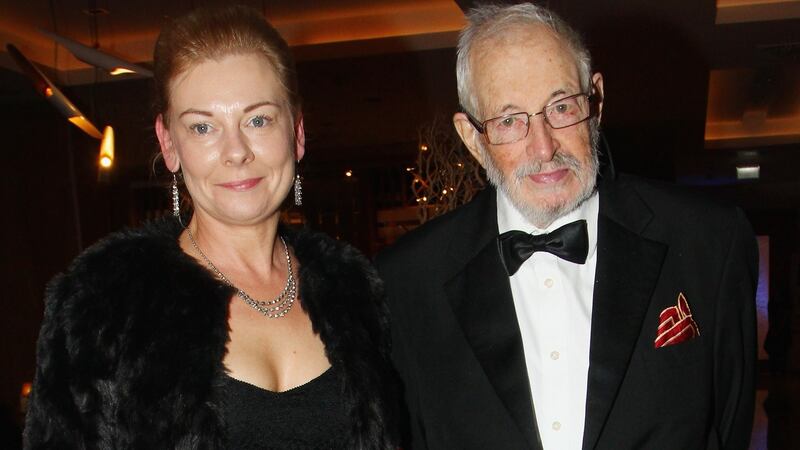 Fran Cunningham and JP Donleavy at the Irish Book Awards in November 2015 in Dublin, where he received a Lifetime Achievment Award. Photograph: Phillip Massey/Getty Images